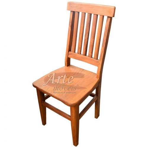 Cadeira de Madeira modelo "Mineira" Plainada em Peroba Rosa - 1501