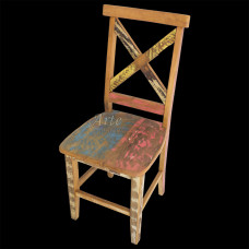 Cadeira de Madeira "X" Com Tinta em Peroba Rosa - 2709