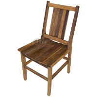 Cadeira Ripada Rústica em Madeira de Demolição - 4913