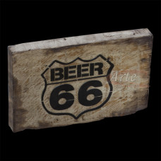 Placa "Beer 66" Pequena em Madeira - 5221