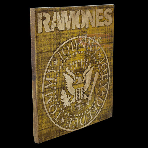 Placa "Ramones" Amarela em Madeira - 5237