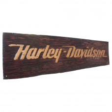 Placa "Harley - Davidson" Vermelha em Madeira - 5252