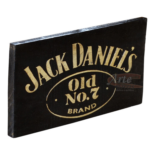 Placa "Jack Daniel's" Preta em Madeira - 5224