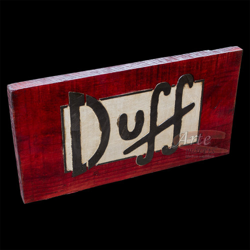 Placa "Duff" Vermelha em Madeira - 5231