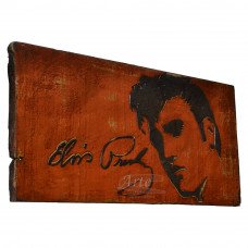 Placa "Elvis Presley" Vermelha em Madeira - 5240