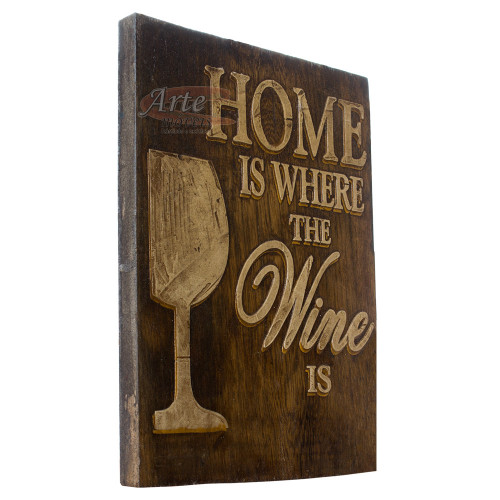 Placa "Home Wine" em Madeira - 5245