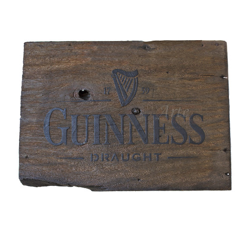 Placa "Guinness" Sem Tinta em Madeira - 5254