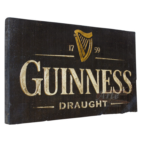 Placa "Guinness" Preta em Madeira - 5265