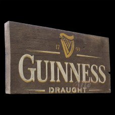 Placa "Guinness" Sem Tinta em Madeira - 5269
