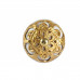 Puxador Redondo com Detalhe Dourado em Cerâmica - 3084V