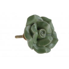 Puxador Flor Verde em Cerâmica - 3104V