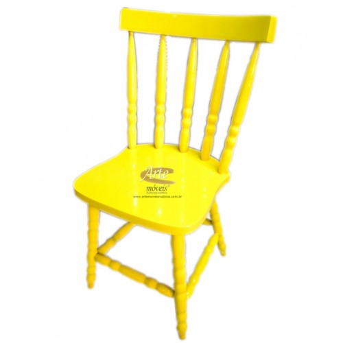Cadeira Country G Laqueada Amarela em Taeda - 4672